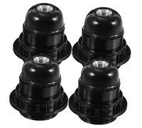 KICHOUSE Portalampada E27 in Bachelite Nero Kit 4 Pezzi Resistente Al Calore Per Lampade Da Soffitto e Fai Da Te Adatto a Casa, Ufficio e Ristorante