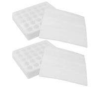 KICHOUSE Portauova Domestico con Coperchio in Schiuma di Perla Bianco, 2 Pezzi, Design a Griglia, per Supermercato e Uso Casalingo, Contenitori per Uova Pratici e Resistenti