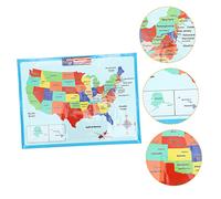 KICHOUSE Poster Di Geografia Per Ragazzo in Età Prescolare Mappa Degli Stati Uniti Resistente All Usura Per Apprendimento Cognitivo Casa Classe