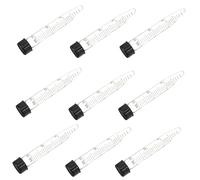 KICHOUSE Provette Coniche per Centrifuga 15 Ml in Vetro con Tappo a Vite, Set da 10 Pezzi, Tubi da Laboratorio per Conservazione Campioni in Biologia Molecolare e Chimica Clinica