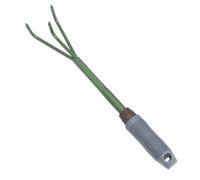 KICHOUSE Rastrello in Ferro e Plastica da Giardino Portatile a Tre Denti per Diserbo Sicuro Attrezzo Essenziale e Lavori Esterni per Giardino e Agricoltura
