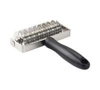 KICHOUSE Rotella Tagliapasta in Acciaio Inox Motivo a Griglia e Foro Appendibile per Pizza e Pane, Strumento Multifunzione per Impasto e Cottura DIY