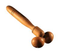 KICHOUSE Rullo Massaggiante in Legno a 2 Ruote, Bastone Massaggiatore per Tutto Corpo, Strumento per Rilassamento Muscolare e Stimolazione Circolatoria, Adatto per Collo, Spalle, Polpacci