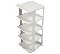 KICHOUSE Scarpiera Impilabile in Plastica Robusta Bianca, Ripiano Porta Scarpe Multifunzione Salvaspazio Design Modulare, Organizer per Scarpe Adatto a Ingresso e Armadio