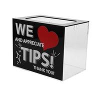 KICHOUSE Scatola Donazioni Acrilico Trasparente Scatola Versatile per Suggerimenti Raccolta Fondi Lotterie in Bar Ristoranti Scuole e Eventi