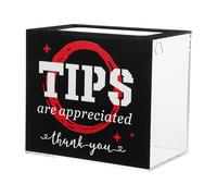 KICHOUSE Scatola per Donazioni in Acrilico Trasparente Contenitore per Mance e Biglietti Resistente per Ristoranti e Bar Cassetta Raccolta Fondi e Lotteria da Banco