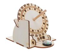 KICHOUSE Scientifico Meridiana Equatoriale in Legno Orologio Solare Fai da Te 2 Pezzi Giocattolo Educativo e Ornamento da Tavolo per Apprendimento e Didattica
