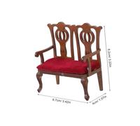 KICHOUSE Sedia Minuscola in Scala Mobili Vintage Europei Per Casa Delle Bambole Materiali in Legno e Peluche Decorazione Realistica Per Mini Soggiorno Accessori Per Giochi Di Ruolo