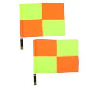 KICHOUSE Set 2 Bandiere per Arbitri di Calcio e Pallavolo con Manico in Spugna Antiscivolo Bandiere Segnalazione per Gare Atletiche e Partite Sportive con Borsa da Trasporto Colori