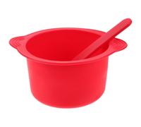 KICHOUSE Set 2 Pezzi Ciotole Scaldacera in Silicone 400ml Rosse con Bastoncini per Mescolare, Resistenti Alte Temperature, per Depilazione Professionale e Uso Domestico Riutilizzabile