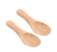 KICHOUSE Set 2 Pezzi Cucchiai Mini in Legno Manico Corto per Polvere di Latte e Gelato, Accessori Cucina Leggeri e Funzionali per Negozi di Tè