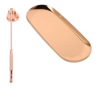 KICHOUSE Set 2 Pezzi Spegnicandele in Acciaio Inox con Vassoio, Estintore Stoppino per Candele Profumate e Accessori per Cura Sicura Senza Fumo, per Atmosfere Romantiche e Decorazioni