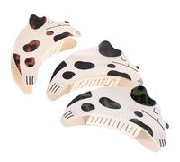 KICHOUSE Set 3 Fermagli per Chioma a Pinza a Forma di Squalo Motivo a Macchie, in Acetato, Comodi e Facili da Usare, per Donne Chioma Spessi Durante lo Shopping o Riunioni