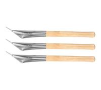 KICHOUSE Set 3 Pezzi Strumento Batik per Cera in Acciaio Inox e Legno, Utensili per Modellare e Decorare Argilla e Tessuti, per Progetti DIY e Artigianato Fine
