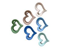 KICHOUSE Set 6 Mollettoni Chioma Donna a Forma di Cuore in Acrilico Minimalisti ed Eleganti, Clip per Chioma Sottili, per Uso Quotidiano e Acconciature al Bar Colore Casuale