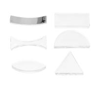 KICHOUSE Set 6 Pezzi Lenti Ottiche Convesse e Concave Trasparenti per Esperimenti di Fisica Attrezzature Didattiche Portatili per Scuole e Laboratori Ausili Didattici Ottici per