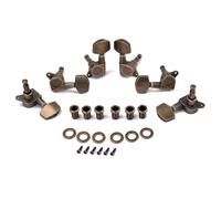 KICHOUSE Set 6 Pezzi Meccaniche Chitarra Acustica Bronzo Ingranaggio Robusto 3l3r, Accessori Viti e Boccole per Strumenti Musicali