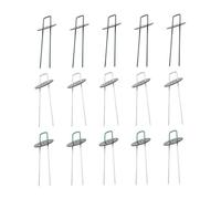 KICHOUSE Set da 30 Pezzi Picchetti da Terra a Forma di U in Acciaio Zincato per Fissaggio Prato Artificiale e Telo Pacciamatura, Chiodi da Giardino estremità Smussate per Ancoraggio Tende