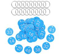 KICHOUSE Set da 50 Etichette Numeriche Rotonde per Valvole in Plastica Trasparente con Anelli in Ferro, Targhette Identificative Colorate per Ufficio, Scuola e Gestione Valvole