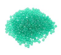 KICHOUSE Set di 500 Mini Dadi Quadrati Trasparenti Verdi in Plastica Dadi Piccoli per Giochi da Tavolo Insegnamento Matematica e Attività Creative Design Puntinato Visibile Portatile