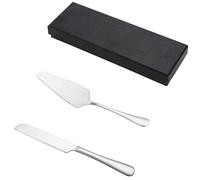KICHOUSE Set di Utensili per Dolci in Acciaio Inossidabile Anti-ruggine Coltello e Spatola per Torte, per Feste e Anniversari, Design Romantico Argento