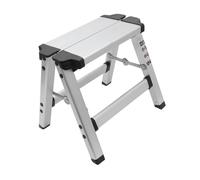 KICHOUSE Sgabello Pieghevole in Lega di Alluminio Sedia Portatile Multiuso per Pesca e Campeggio Scaletta Compatta e Stabile per Interni ed Esterni Salvaspazio e Resistente
