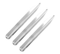 KICHOUSE Spatola da Laboratorio in Acciaio Inox 3 Pezzi con Estremità Appuntita e Paletta Curva per Trasferimento e Miscelazione Polveri, Paste e Perline, Strumento Compatto per Uso