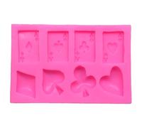 KICHOUSE Stampo in Silicone Creativo a Forma di Carte da Gioco per Cioccolato Flessibile e Decorazioni Dolci, Accessorio Cucina per Fondente e Sapone Rosa
