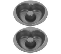 KICHOUSE Stampo per Ciambelle a Forma di Cuore in al Carbonio Nero 2 Tegame Antiaderente Leggero e Multifunzionale per DIY Cake
