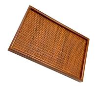 KICHOUSE Vassoio da Tè in Legno Marrone Rettangolare Resistente, Elegante e Naturale, per Casa e Servizio di Bevande senza Deformazioni o Schegge