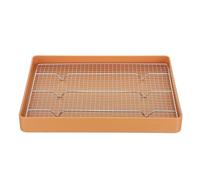KICHOUSE Vassoio Espositore Resistente al Calore e Compatto in ABS e Acciaio Inossidabile Colore Khaki per Frutta e Verdura per Cucina e Griglia