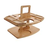 KICHOUSE Vassoio Per Snack Da Picnic Portatile Multifunzionale Per Esterni Scaffale Portaoggetti in Legno Portabottiglie Portabottiglie E Porta Vino Rustico E Moderno