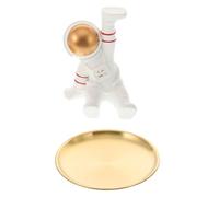 KICHOUSE Vassoio Portaoggetti Astronauta in Resina Dorata Organizer Sundries e Portacaramelle Decorativo Per Ingresso e Soggiorno
