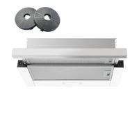 KICHPOWER Cappa Aspirante 60 cm, Filtro Telescopica, 400 m³/h, con filtro a carbone, Filtro in alluminio, superficie in acciaio inox, illuminazione a LED