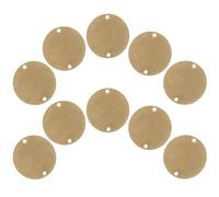 Kichvoe 10 Pezzi Etichette in Ottone Rotonde da 20mm Doppio Foro, Ciondolo Cerchio Vuoto per Incisione Fai da Te, Lastre Piane Lisce per Stampaggio e Creazione di Gioielli Artigianali