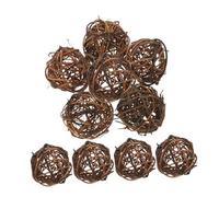Kichvoe 10 Pezzi Sfera Decorativa Arredamento da Pranzo Ghirlande Ornamenti di Vimini Palline di Vimini Decorative Ghirlanda Palla Arredamento del Soggiorno in Fattoria Vite Palle di Legno