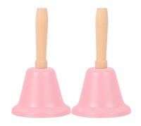 Kichvoe 2 Campanelli Natalizi a Mano, Campanelli in Metallo con Manico, Rosa, 4,72 X 2,48 Pollici, per Ristorante, Bar, Hotel, Feste, Decorazioni Natalizie