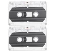 Kichvoe 2 Nastri per Cassetta Audio Vuoti 30 Minuti Registrazione, Dimensione in Plastica Trasparente, Stile Vintage per Registrare Voce e Insegnamento