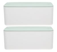 Kichvoe 2 Pezzi Contenitore per Salviette Umidificate Coperchio Sigillato, Design a Ribalta, Materiale Pp, Struttura Robusta, per Ufficio e Bagno, Colore Verde