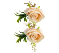 Kichvoe 2 Pezzi Corsage da Sposo, Spilla da Cerimonia Elegante | Fissaggio Spillo, Resta Bello, Ricordo da Conservare, per Testimone e Damigella