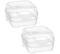 Kichvoe 2 Pezzi Scatola Porta Uova in Plastica Portatile con 4 Scomparti, Pratica con Fibbia, per Campeggio e Picnic