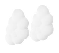 Kichvoe 2 Pezzi Supporto per Polso a Forma di Nuvola in Memory Foam e Gomma Bianco con Base Antiscivolo, Texture Liscia per Scuola e Postazioni Gaming
