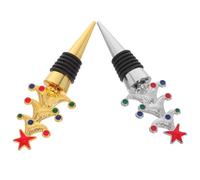 Kichvoe 2 Pezzi Tappo Vino Albero di Natale Riutilizzabile in Metallo e | Bottiglie di Vetro e Olio, Design Festivo Assortito, per Pranzi e Decorazioni Bevande