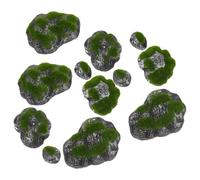 Kichvoe 2 Set Pietre Artificiale di Muschio Verde in Schiuma per Decorazioni Miniature, Sicure Senza Manutenzione per Giardini Fatati e Diorami