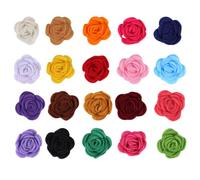 Kichvoe 20 Rose di Stoffa in Feltro da 3,5 Cm, Decorazioni Floreali Fai da Te per Vestiti e Scrapbooking, Accessori Colorati per Cerchietti e Fermagli Chioma, Set da 20 Colore Casuale