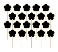 Kichvoe 20pezzi Segnaposti Lavagna Nera in Legno Forma Fiore Etichette Creative per Giardino e Piante Cartellini Decorativi Leggeri per Matrimoni Feste e Decorazioni Esterne