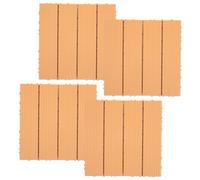 Kichvoe 4 Pezzi Piastrella Decking Plastica per Esterni, Pavimento Interlocking Autoassemblabile, Pp, Marrone, per Patio e Giardino, Facile da Montare e Abbinare