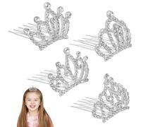 Kichvoe 4 Pezzi Princess Crown Combs Piccoli Diademi D'argento Con Pettinatura Per Donne Ragazze