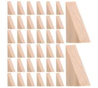 Kichvoe 40 Pezzi Cuneo Fermaporta in Legno, Cuneo per Porta, Blocco Triangolare Beige 6x2x3 Cm, Design Inclinato a Righe, per Casa e Dormitorio