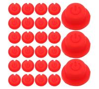 Kichvoe 50 Pezzi Cappucci Tasti Rotondi in Silicone Rosso per Sostituzione Pulsanti Telecomando Interruttore, Copri Tasti di Ricambio per Uso Industriale e Domestico, Facile Installazione
